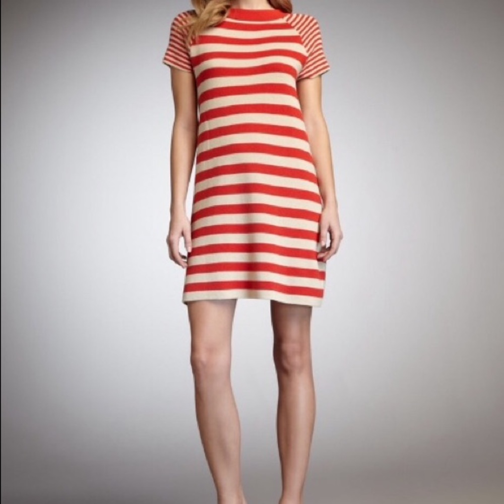 Kate Spade Selma Stiped Silk Cashmere Blend Sweater Dress